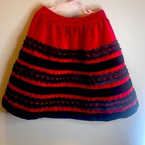 Vintage 90’s Children’s Place Red Velvet Holiday Skirt Size 6x/7